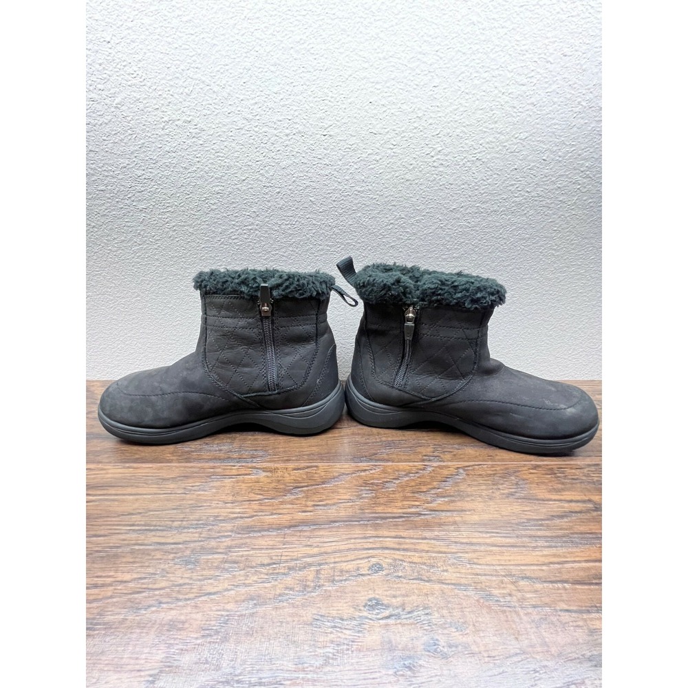 L.L. Bean Womens Boots Size 6Tek 2.5 Waterproof Black Nubuck Leather Sherpa Zip - Picture 7 of 10